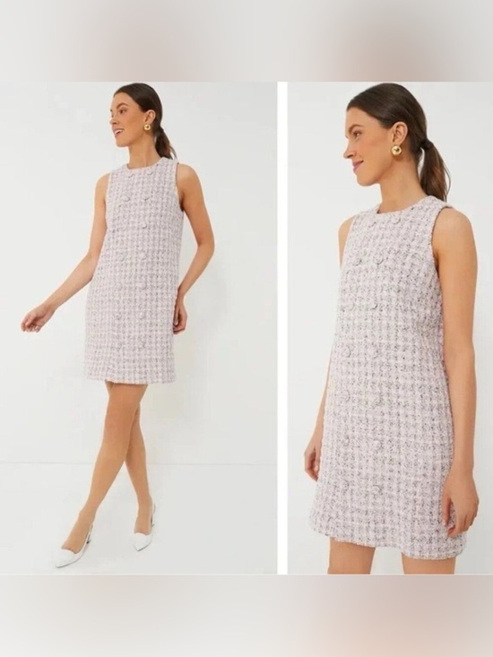 Tuckernuck Dresses & Skirts - Tuckernuck Pink Tweed Sleeveless Shift Dress